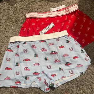 Victoria secret pink red shorts Christmas bundle